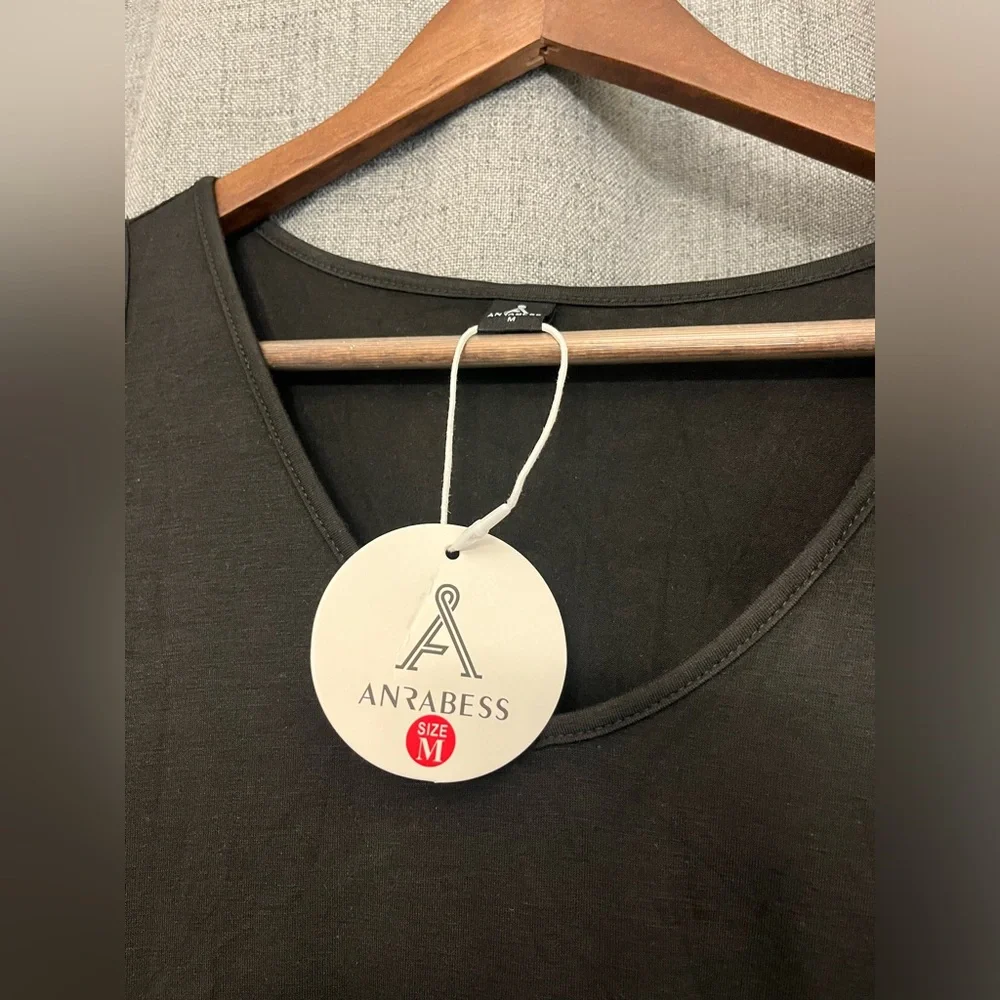 ANRABESS Womens Casual Tank Dress Sleeveless V Neck T Shirt Sundress Medium - Picture 11 of 11